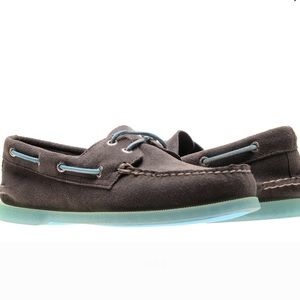 ⛵️ SPERRY TOP SIDER GREY & ICE BLUE BOAT SHOE 8